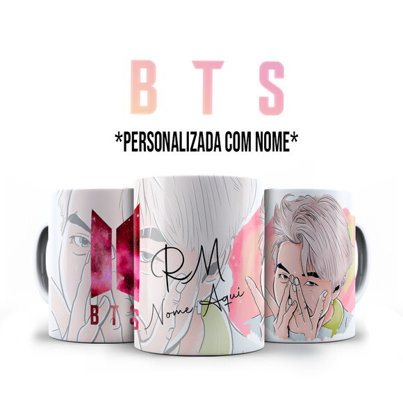 Caneca BTS RM + Almofada Personalizada com Nome