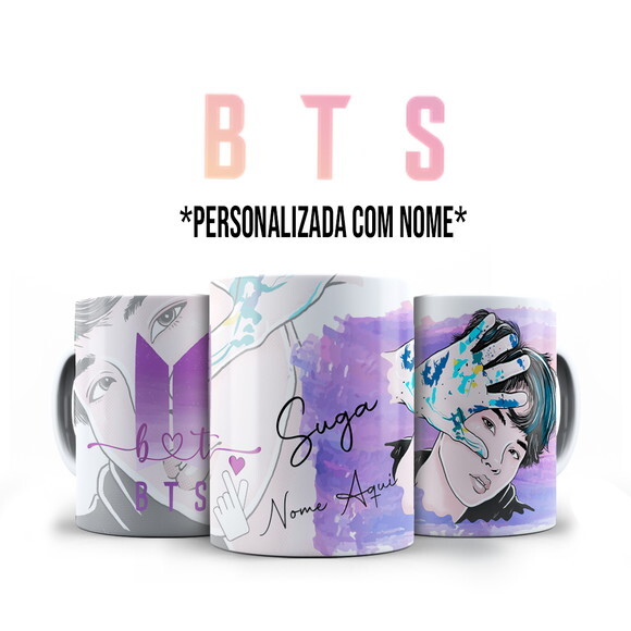 Caneca BTS Suga + Almofada Personalizada com Nome