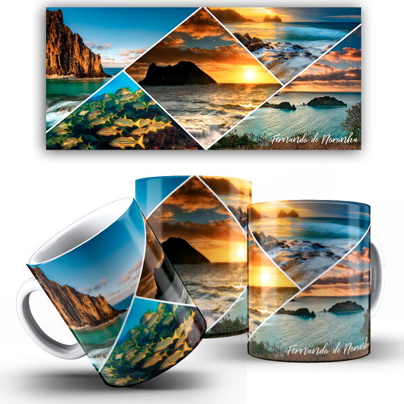 Caneca Cidade Turística Fernando De Noronha + Caixinha Mod 2