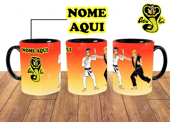 Caneca Cobra Kai Série com Nome Personalizado