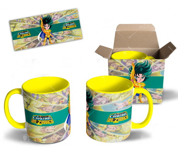 Caneca Coleção Cavaleiros de Ouro Signo Capricórnio + Caixa