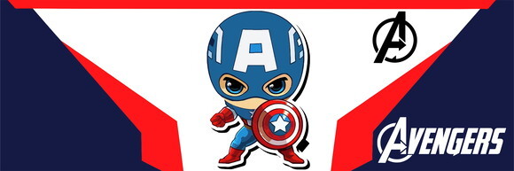 Caneca Com Colher Personalizada Capitão América VIngadores