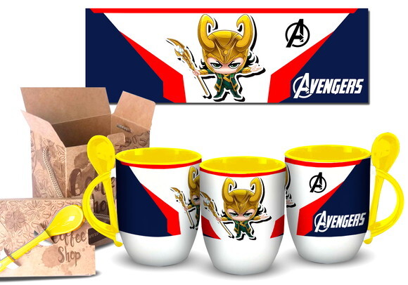 Caneca Com Colher Personalizada Loki VIngadores #1
