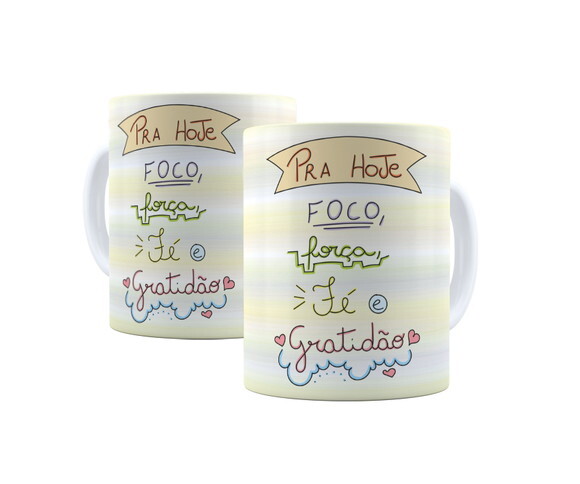 Caneca com Frases Inspiradoras Motivação Foco Força Gratidão