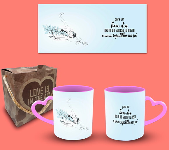 Caneca Coração Personalizada Profissão Bailarina + Cx ##