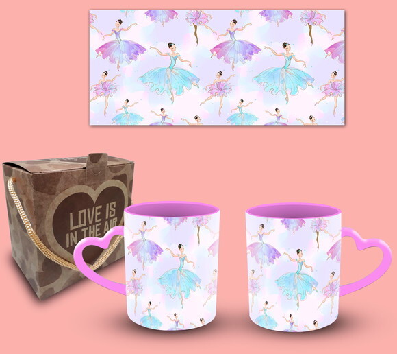 Caneca Coração Personalizada Profissão Bailarina + Cx #3