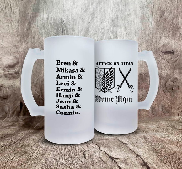 Caneca de Chopp Shingeki no Kyojin Tropa de Exploração