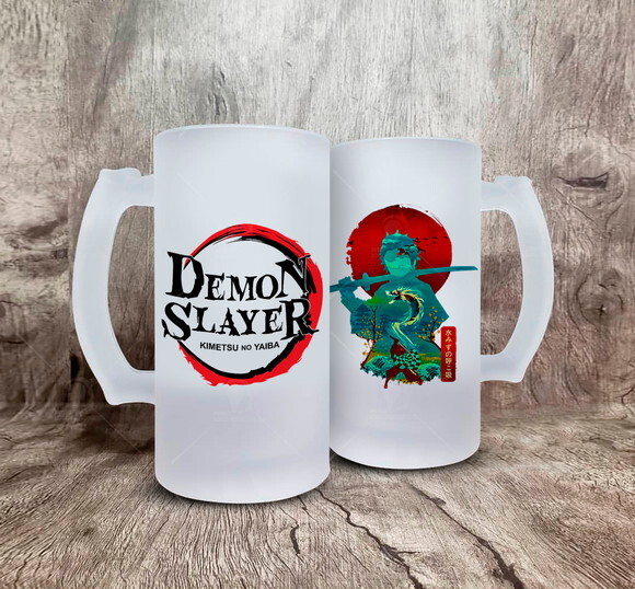 Caneca de Chopp Vidro Demon slayer Kimetsu no yaiba