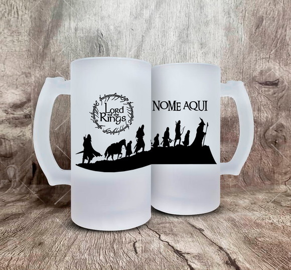 Caneca de Chopp Senhor Dos Anéis com Seu Nome