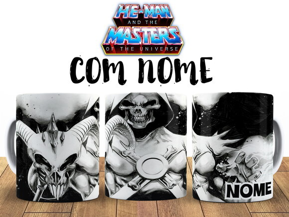 Caneca Desenho He-man Esqueleto com Nome - Mod 001