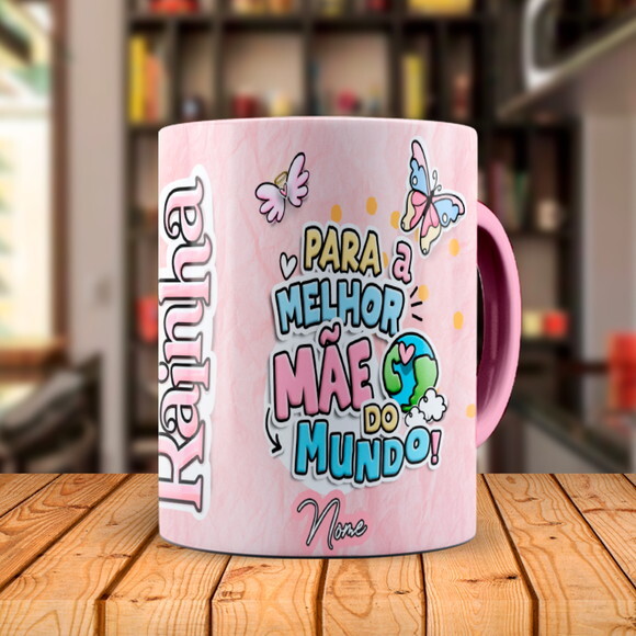 Caneca Dia das Mães Melhor Mãe + Kit Personalizado com Nome