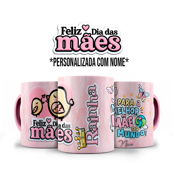 Caneca Dia das Mães Melhor Mãe + Kit Personalizado com Nome