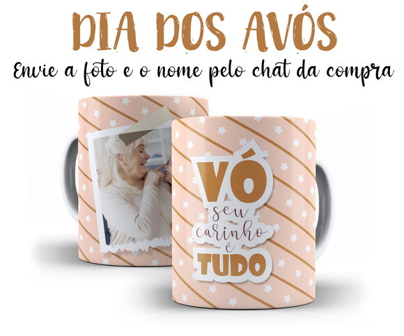 Caneca Dia dos Avós Vó seu carinho é Tudo