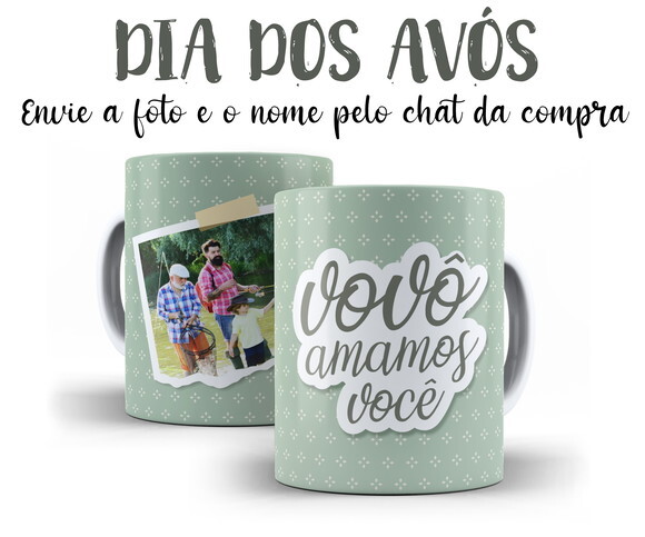 Caneca Dia dos Avós Vovô Amamos Você + Caixinha
