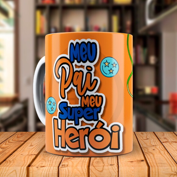 Caneca Dia dos Pais Goku Dragon Ball com Nome