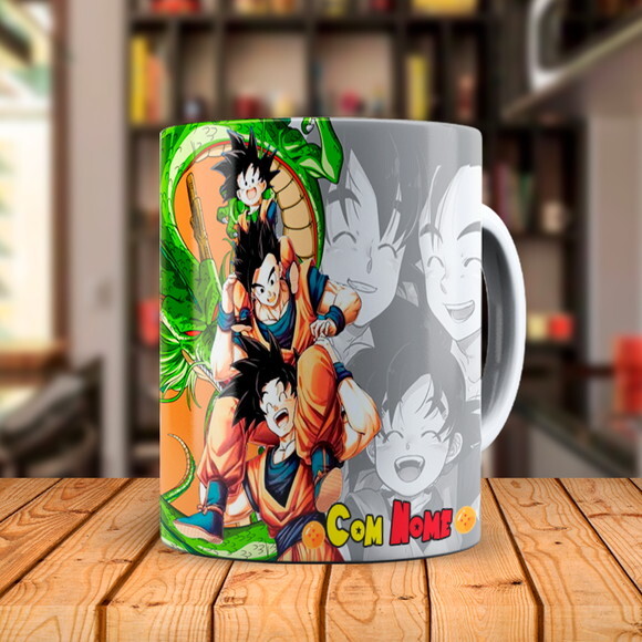 Caneca Dia dos Pais Goku Dragon Ball com Nome