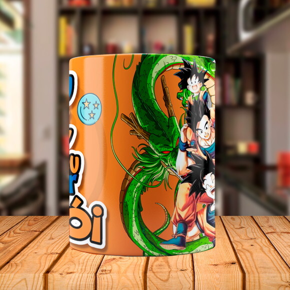 Caneca Dia dos Pais Goku Dragon Ball com Nome