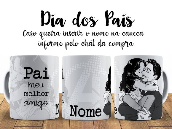Caneca Dia dos Pais Homem de Ferro com Nome - Mod 002