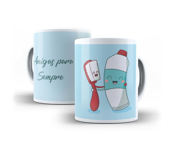 Caneca Divertida Amigos Forever + Caixinha !!!#2
