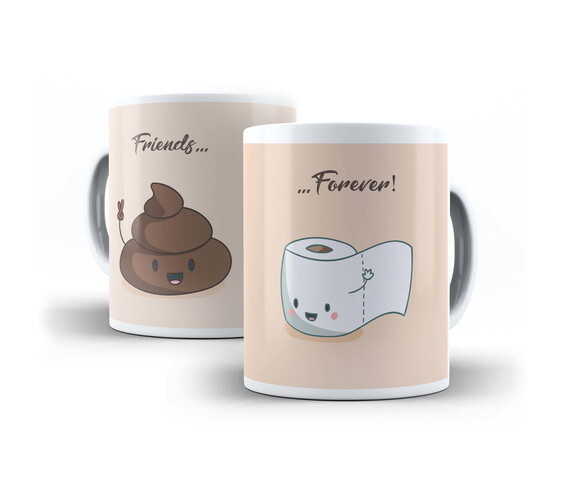 Caneca Divertida Amigos Forever + Caixinha !!!#1