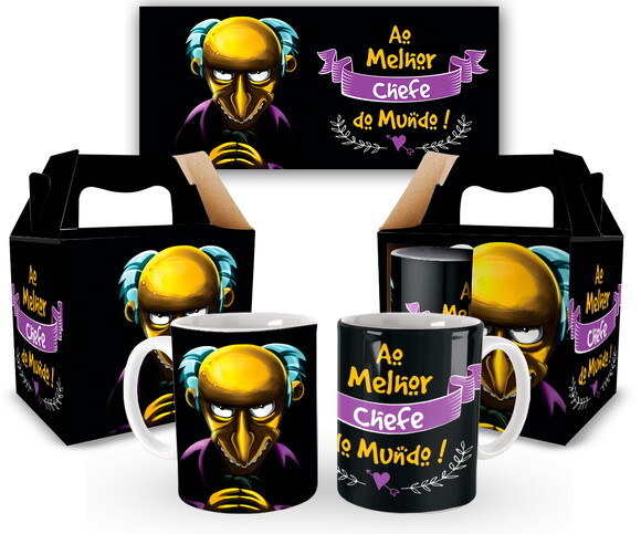 Caneca Divertida Melhor Chefe Do Mundo + Caixinha 1 unidade