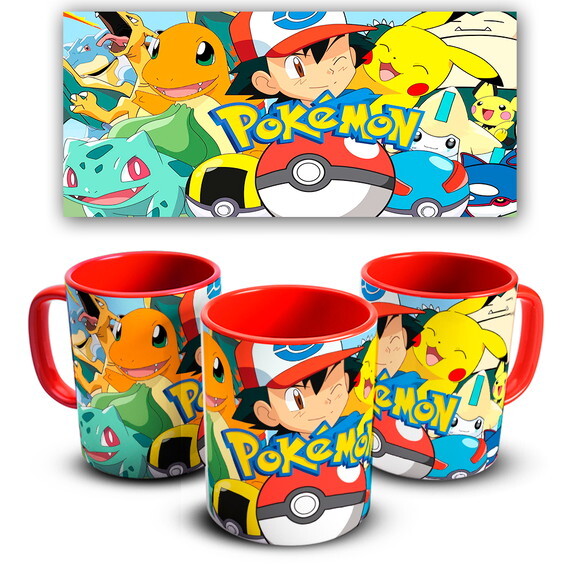 Caneca E Almofada + Kit Personalizado Anime Pokémon + Caixa