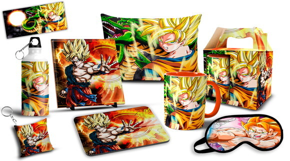 Caneca E Almofada + Kit Personalizado Dragon Ball Z Goku
