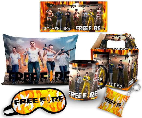 Caneca E Almofada + Kit Personalizado Free Fire Com Subnick