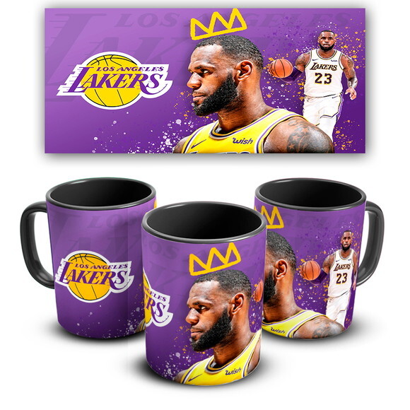 Caneca E Almofada + Kit Personalizado Lebron James Lakers