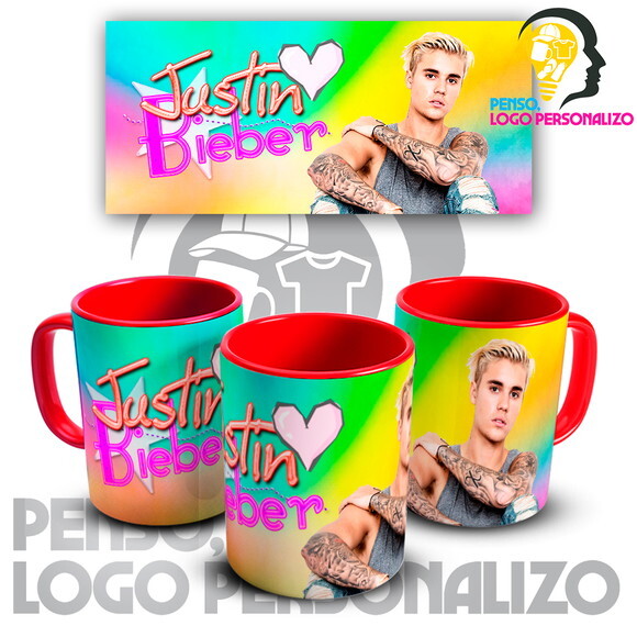 Caneca E Almofada + Kit Personalizado Justin Bieber + Caixa