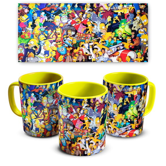 Caneca E Almofada + Kit Personalizado The Simpsons + Caixa