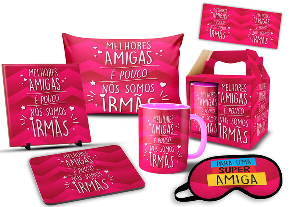 Caneca E Almofada Amigas Amizade friends + Super Kit
