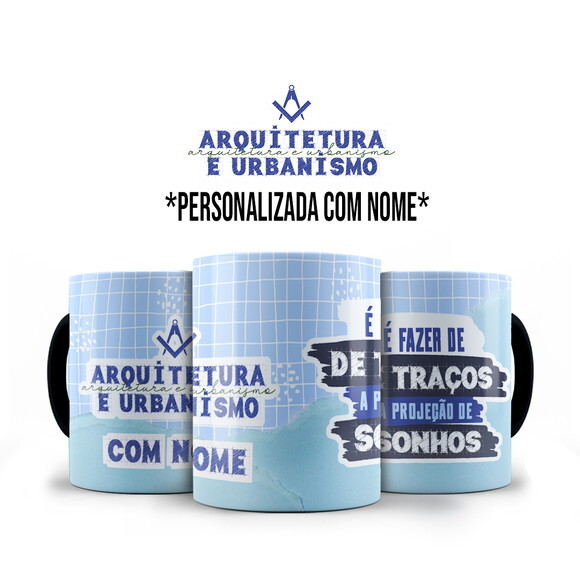 Caneca e Almofada Arquitetura e Urbanismo com Nome