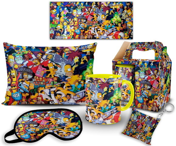 Caneca E Almofada + Kit Personalizado The Simpsons + Caixa