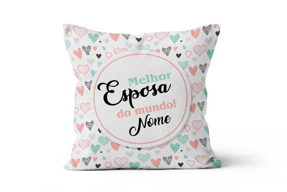 Caneca e Almofada Melhor Esposa do Mundo com Nome