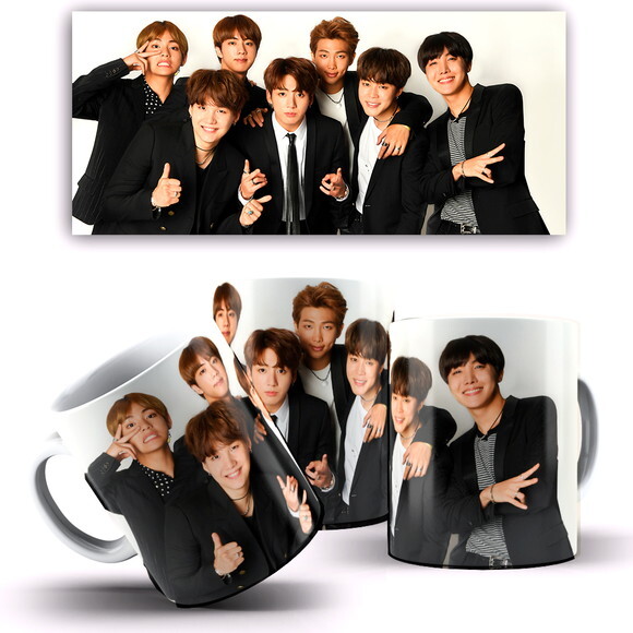 Caneca E Almofada Personalizada Bts Kpop + Caixinha