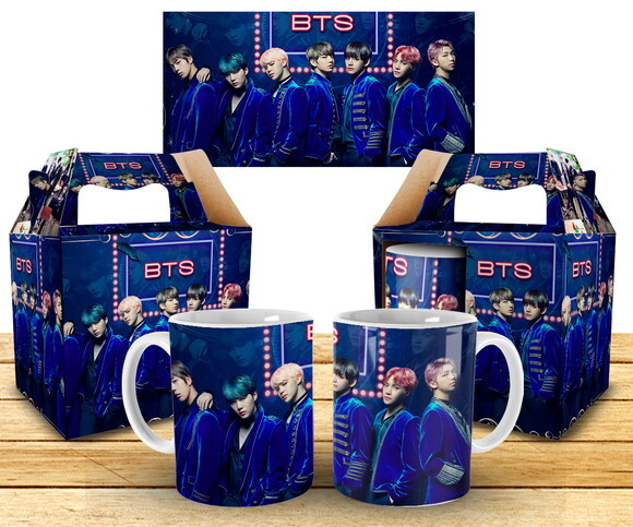 Caneca E Almofada Personalizada Bts Kpop + Caixinha #