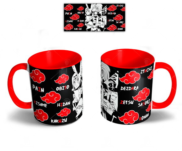 Caneca e Camiseta + Kit Akatsuki Naruto - Mod 002