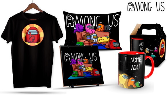 Caneca e Camiseta + Kit Among Us - Mod 002