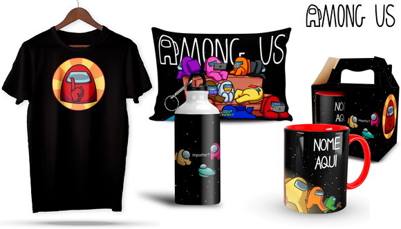 Caneca e Camiseta + Kit Among Us - Mod 003