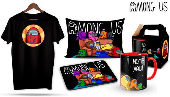 Caneca e Camiseta + Kit Among Us - Mod 005