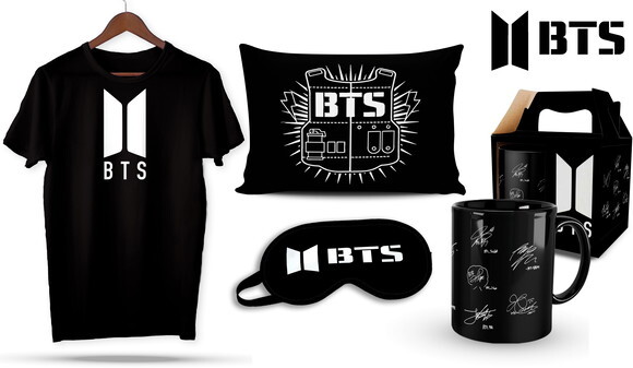 Caneca e Camiseta + Kit Bts K-pop - Mod 003
