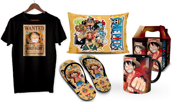 Caneca e Camiseta + Kit One Piece Personalizado