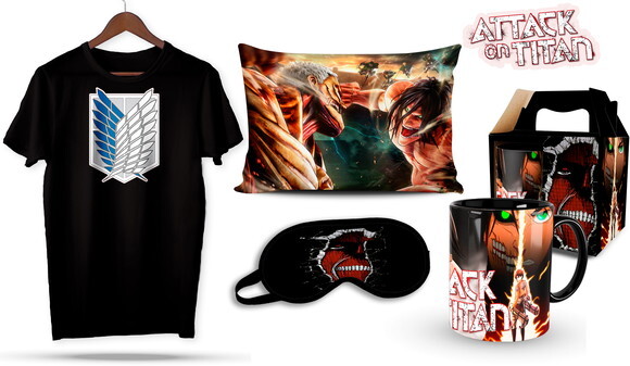 Caneca e Camiseta + Kit Shingeki no Kyojin - Mod01