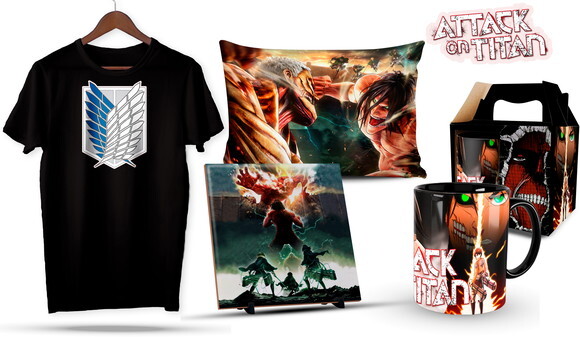 Caneca e Camiseta + Kit Shingeki no Kyojin - Mod05