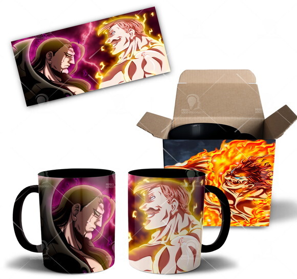 Caneca Escanor VS Rei demônio Nanatsu No Taizai + Caixinha
