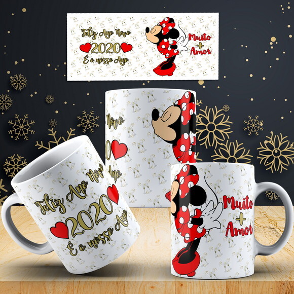 Caneca Feliz Ano Novo Amor Reveillon 2020 + Caixinha