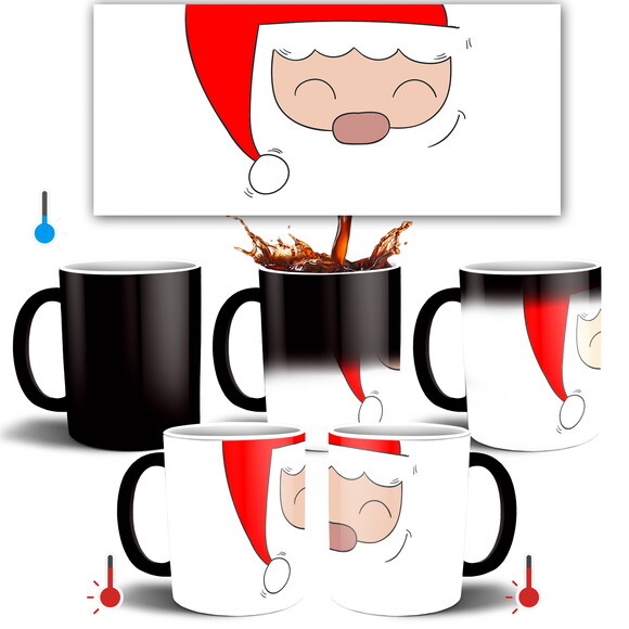 Caneca Feliz Natal Papai Noel Ano Novo mod 2 - 10 unidades