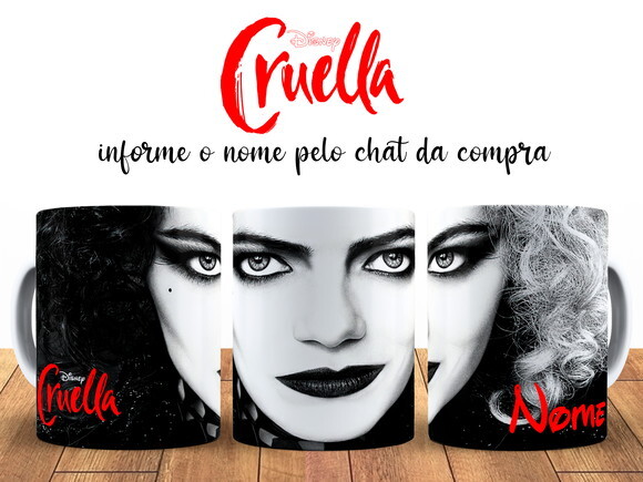 Caneca Filme Cruella com Nome - Mod 001