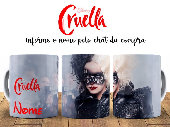 Caneca Filme Cruella com Nome - Mod 002